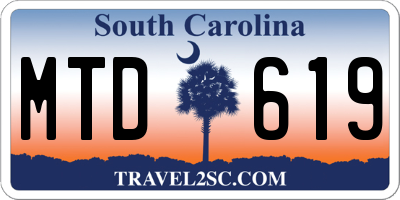 SC license plate MTD619