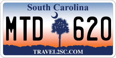 SC license plate MTD620