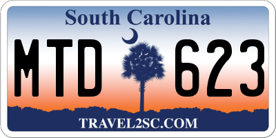 SC license plate MTD623