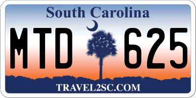 SC license plate MTD625