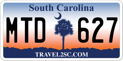 SC license plate MTD627