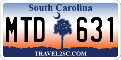SC license plate MTD631
