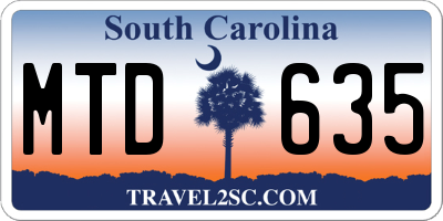 SC license plate MTD635