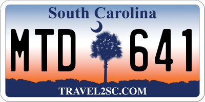 SC license plate MTD641