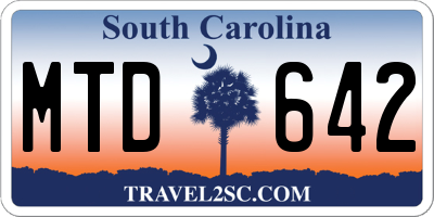 SC license plate MTD642