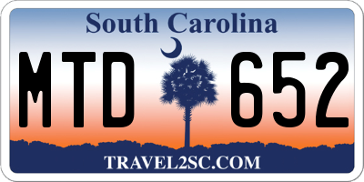 SC license plate MTD652