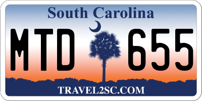 SC license plate MTD655