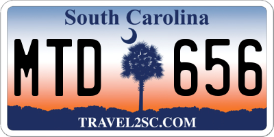 SC license plate MTD656