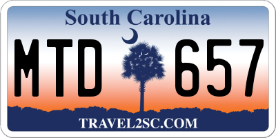 SC license plate MTD657