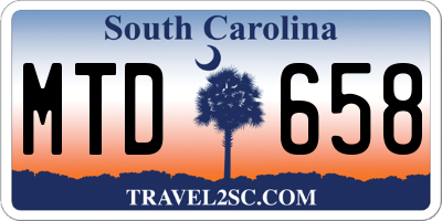 SC license plate MTD658