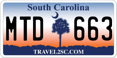 SC license plate MTD663