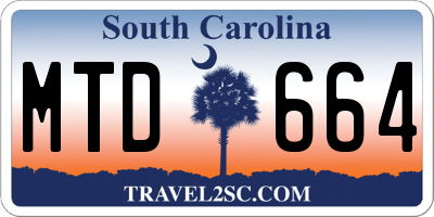 SC license plate MTD664