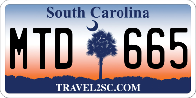 SC license plate MTD665
