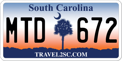SC license plate MTD672