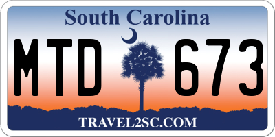 SC license plate MTD673