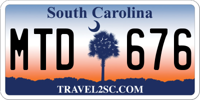 SC license plate MTD676