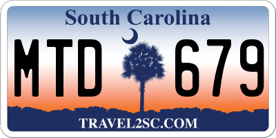 SC license plate MTD679