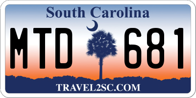 SC license plate MTD681
