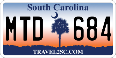 SC license plate MTD684
