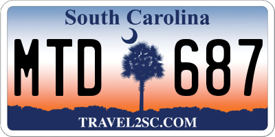 SC license plate MTD687