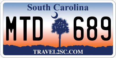 SC license plate MTD689