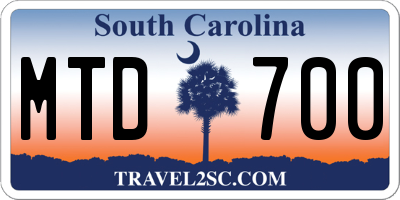 SC license plate MTD700
