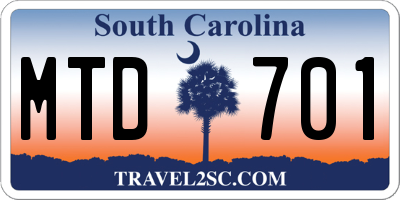 SC license plate MTD701