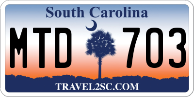 SC license plate MTD703