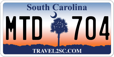 SC license plate MTD704