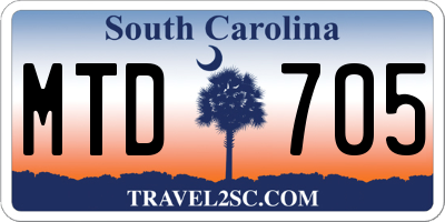 SC license plate MTD705