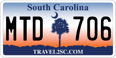 SC license plate MTD706