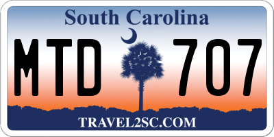 SC license plate MTD707