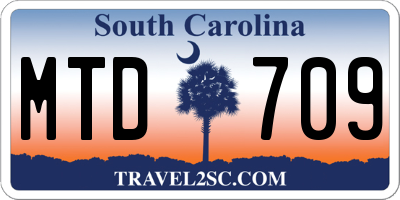 SC license plate MTD709