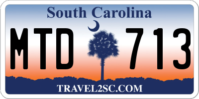 SC license plate MTD713