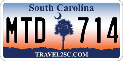 SC license plate MTD714