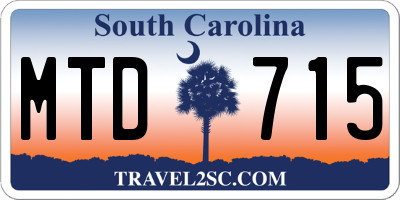 SC license plate MTD715