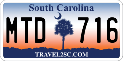 SC license plate MTD716
