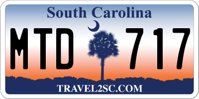 SC license plate MTD717