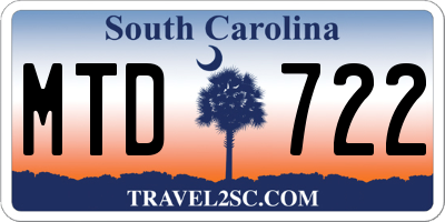 SC license plate MTD722