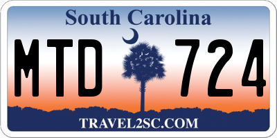 SC license plate MTD724