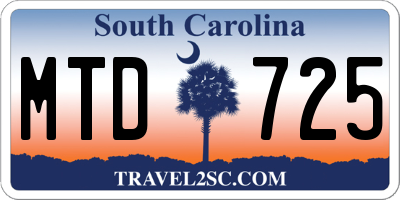 SC license plate MTD725