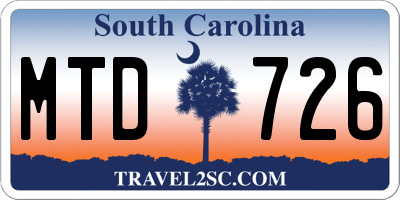 SC license plate MTD726