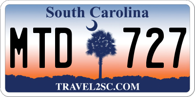 SC license plate MTD727