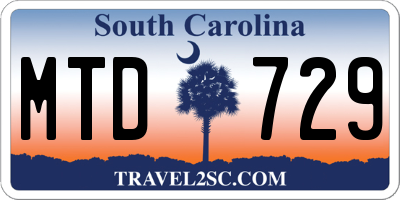 SC license plate MTD729