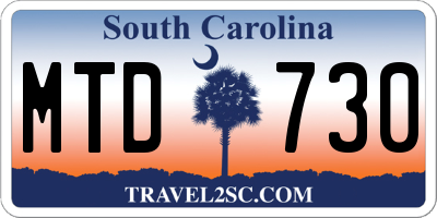 SC license plate MTD730