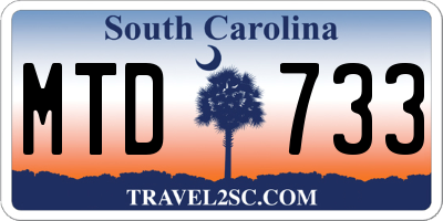 SC license plate MTD733