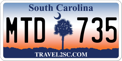 SC license plate MTD735
