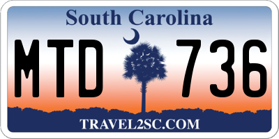 SC license plate MTD736