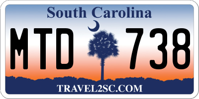 SC license plate MTD738