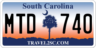 SC license plate MTD740
